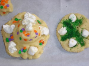 Vacation Cookies with sprinkles and marshmallows